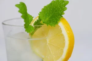 verre d'eau avec tranche de citron